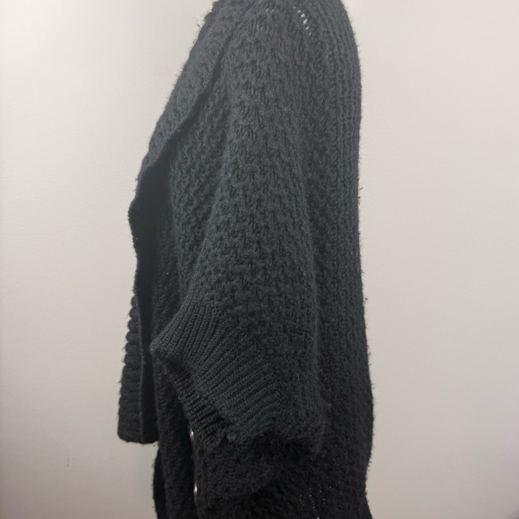 🆕 Stella McCartney Black Poncho Cape Coat made in Italy in wool and alpaca - Picture 5 of 11